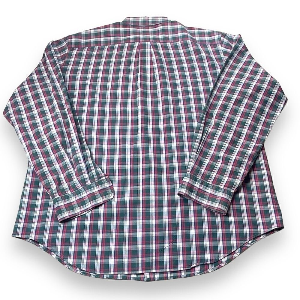 Lands End Shirt Mens Extra Large XL Green Plaid Long Sleeve Button Down Shirt - Picture 3 of 12